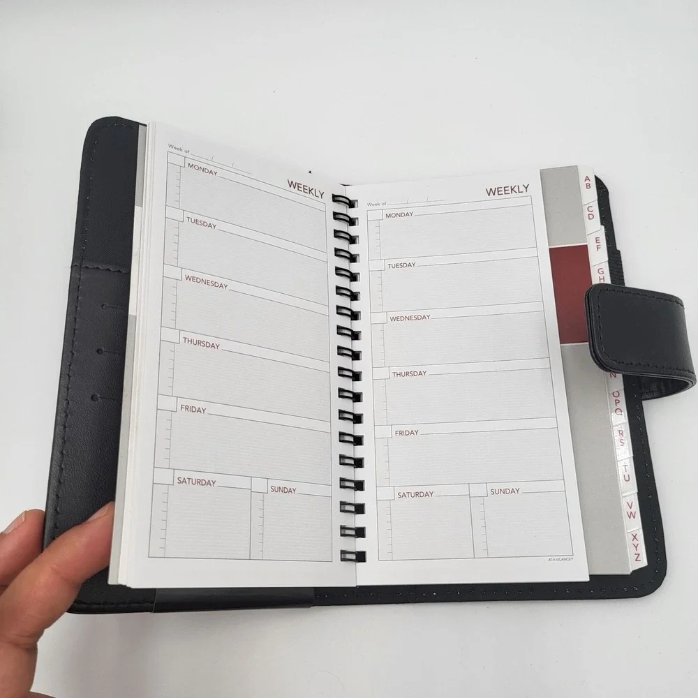 New! AT-A-GLANCE Undated Windsor Slim Profile Starter Set, Wirebound, Black